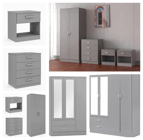 Grau glanz schlafzimmermöbel - grau,